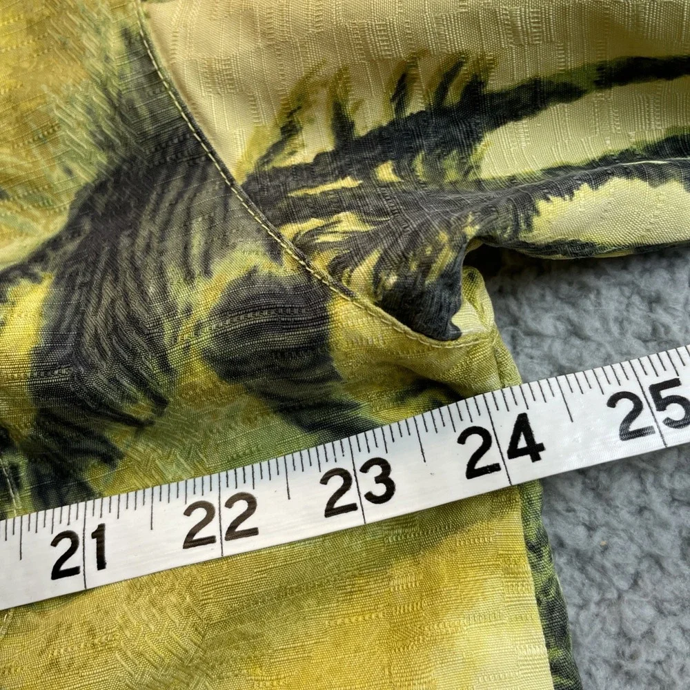 Tommy Bahama Shirts Mens Large Yellow Silk Palm Tree Tiger Hawaiian Camp Casual - Picture 11 of 12